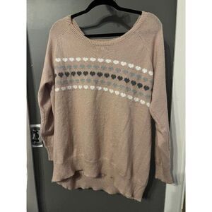 Torrid size 3 super soft sweater shirt top pink hearts